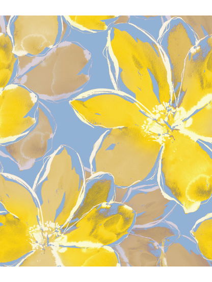 HUTCH Blue/Yellow Gardenia Nami Mini Dress