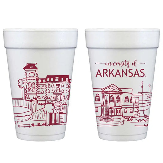 University of Arkansas Skyline Foam Cups