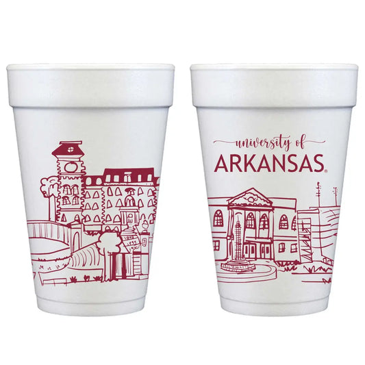 University of Arkansas Skyline Foam Cups - 10 pack