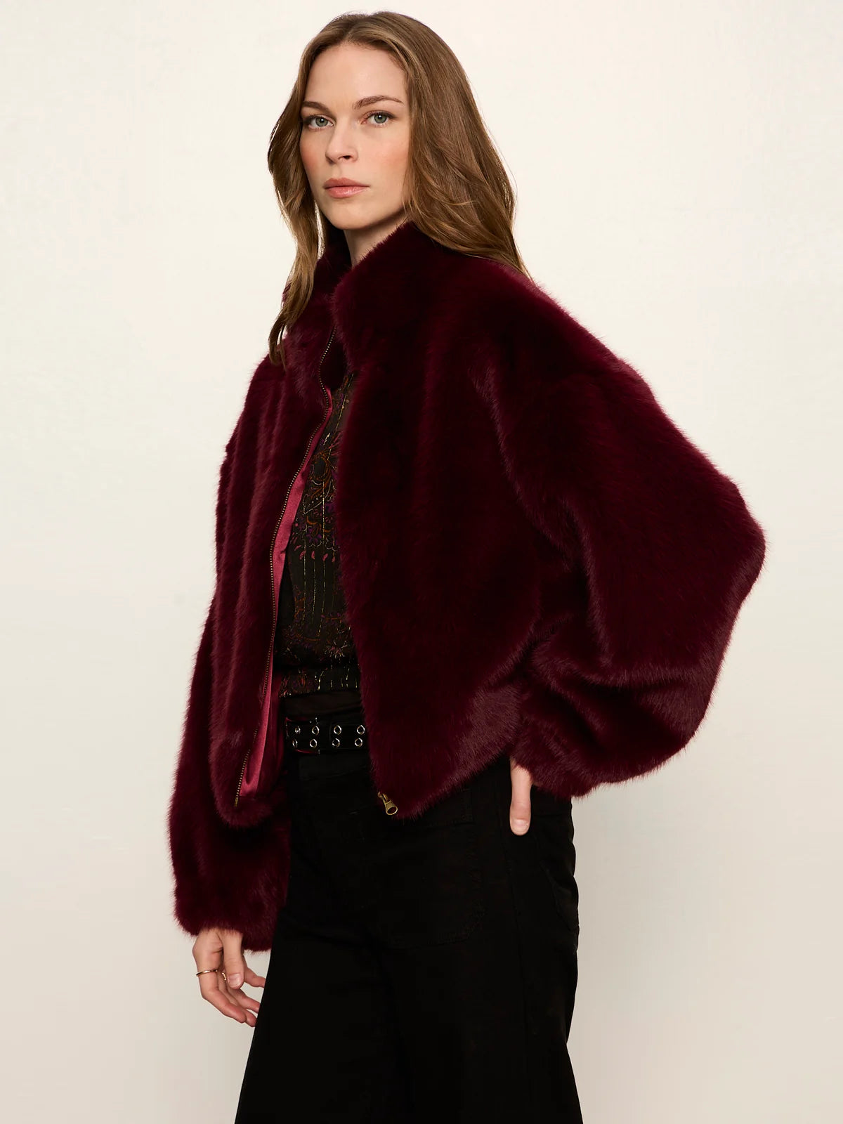 SANCTUARY Bordeaux Everest Fur Bomber