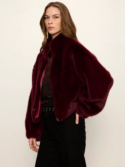 SANCTUARY Bordeaux Everest Fur Bomber