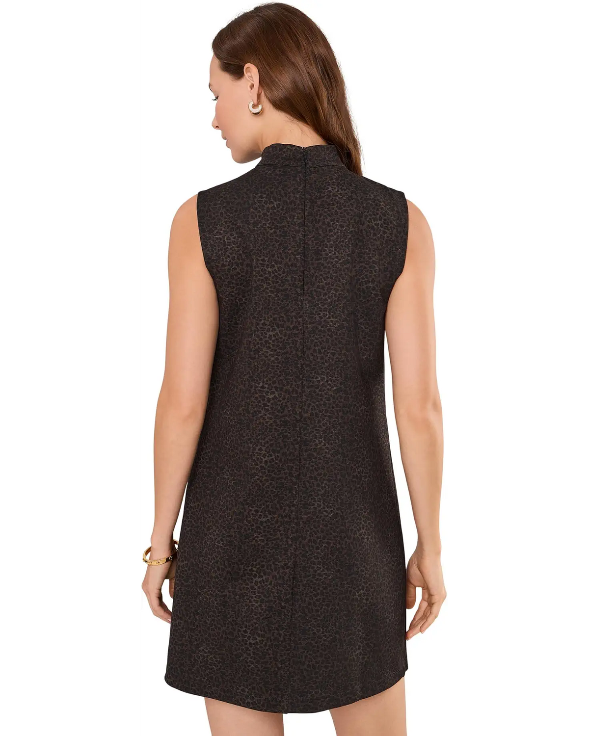 SANCTUARY Briar Mock Shift Knit Dress Espresso Leo