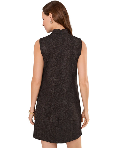 SANCTUARY Briar Mock Shift Knit Dress Espresso Leo