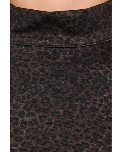 SANCTUARY Briar Mock Shift Knit Dress Espresso Leo
