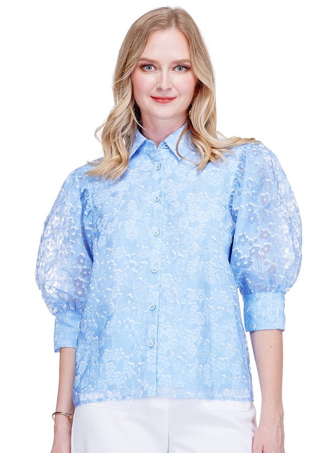 JADE Mistflowers Puff Sleeve Top