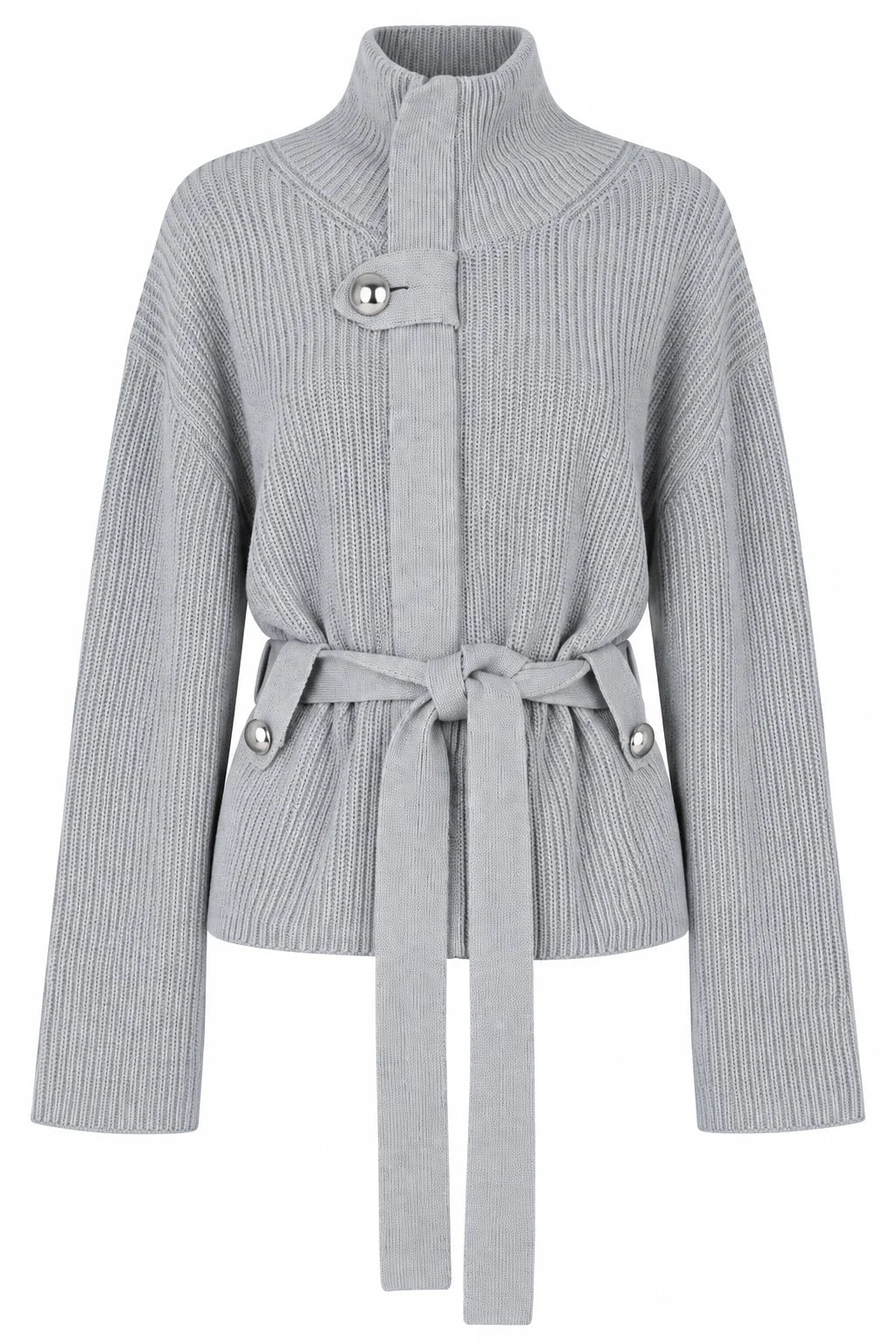 JS71 Heather Grey Cotton Cashmere Blend Carrington Sweater