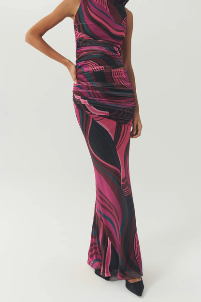 HUTCH Pink/Multi Maxi Cinda Skirt