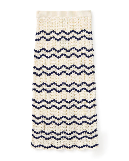 CARTOLINA Natural Beach Wave Stripe Caroline Maxi Skirt