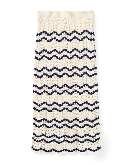 CARTOLINA Natural Beach Wave Stripe Caroline Maxi Skirt