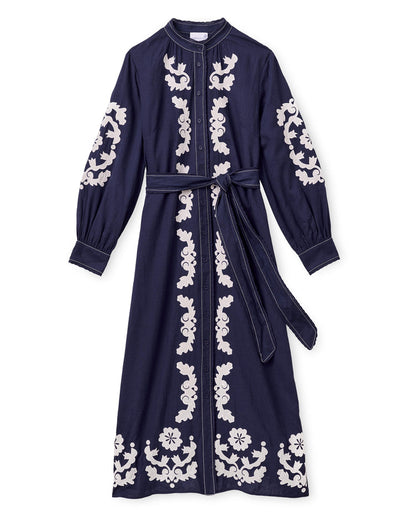CARTOLINA Navy Prairie Floral Ophelia Maxi Dress
