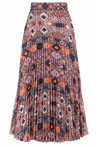 JADE Copper Mesa Pleated Maxi Skirt
