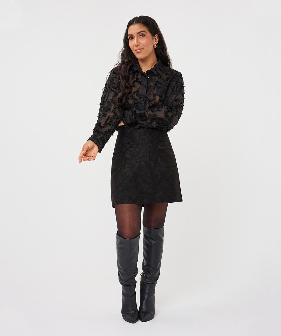 Joan Black Corduroy Mini Skirt
