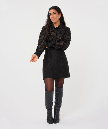 Joan Black Corduroy Mini Skirt