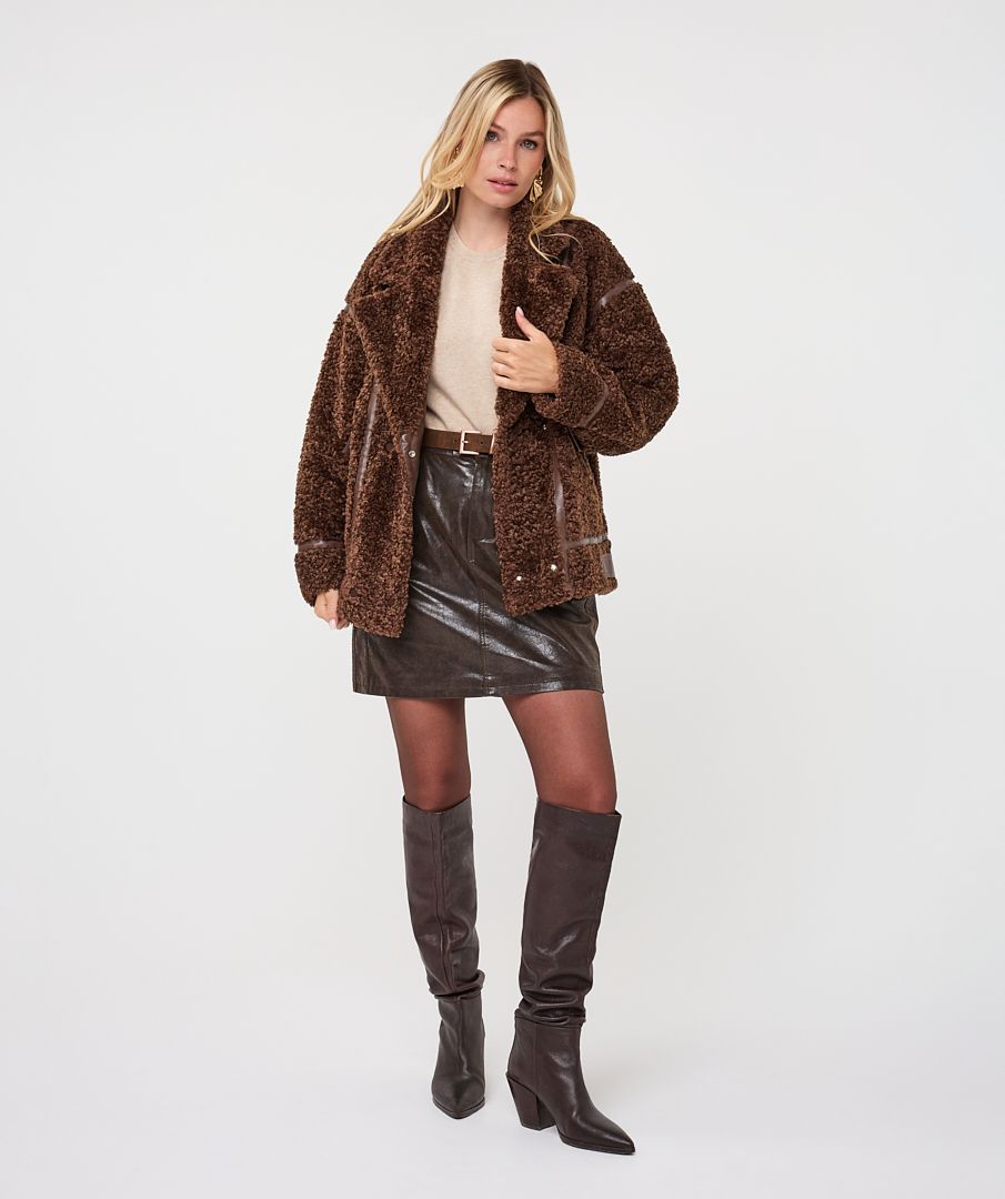 Alisha Brown Shearling Fur Jacket