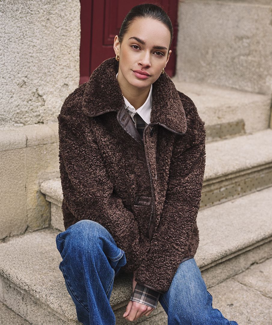 Alisha Brown Shearling Fur Jacket