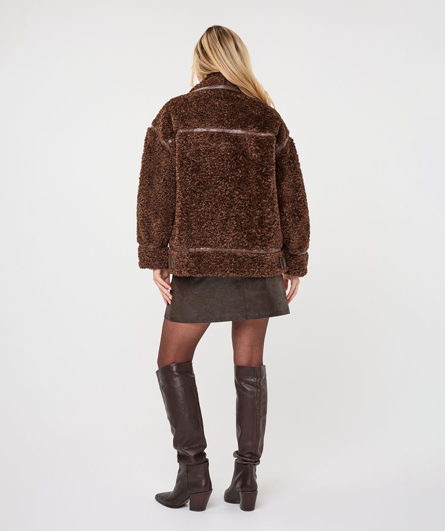Alisha Brown Shearling Fur Jacket