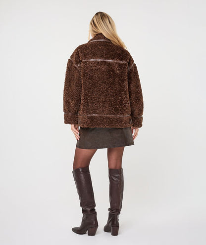 Alisha Brown Shearling Fur Jacket