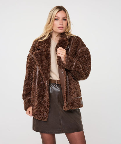 Alisha Brown Shearling Fur Jacket