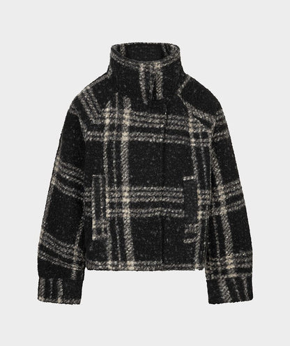 Annika Black and Gray Check Jacket