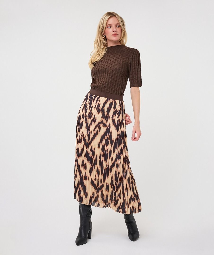 Rebecca Leopard Maxi Skirt