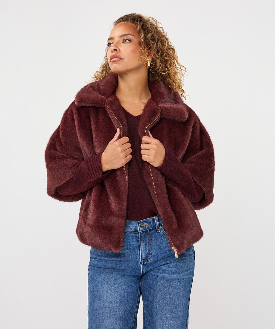 Tammy Merlot Fur Jacket
