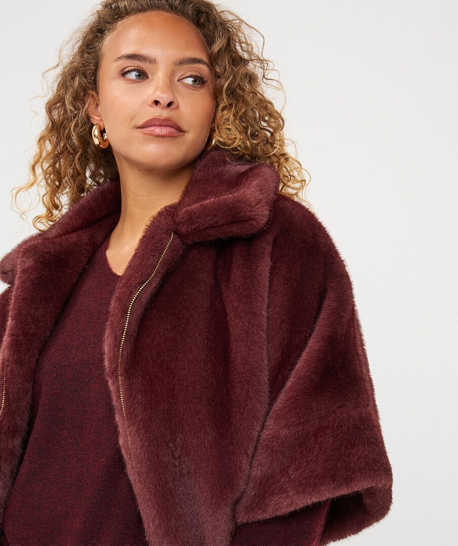 Tammy Merlot Fur Jacket