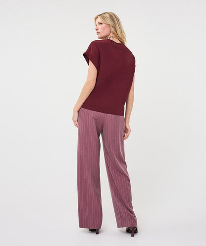 Maggie Burgundy Silky Top