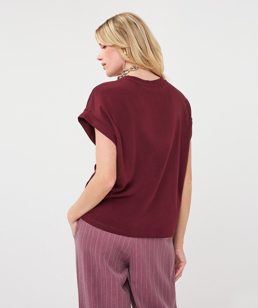 Maggie Burgundy Silky Top