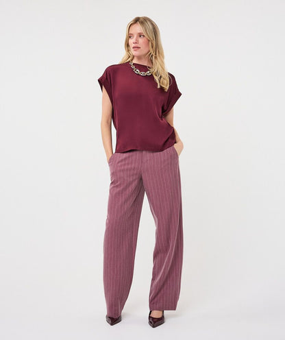 Maggie Burgundy Silky Top