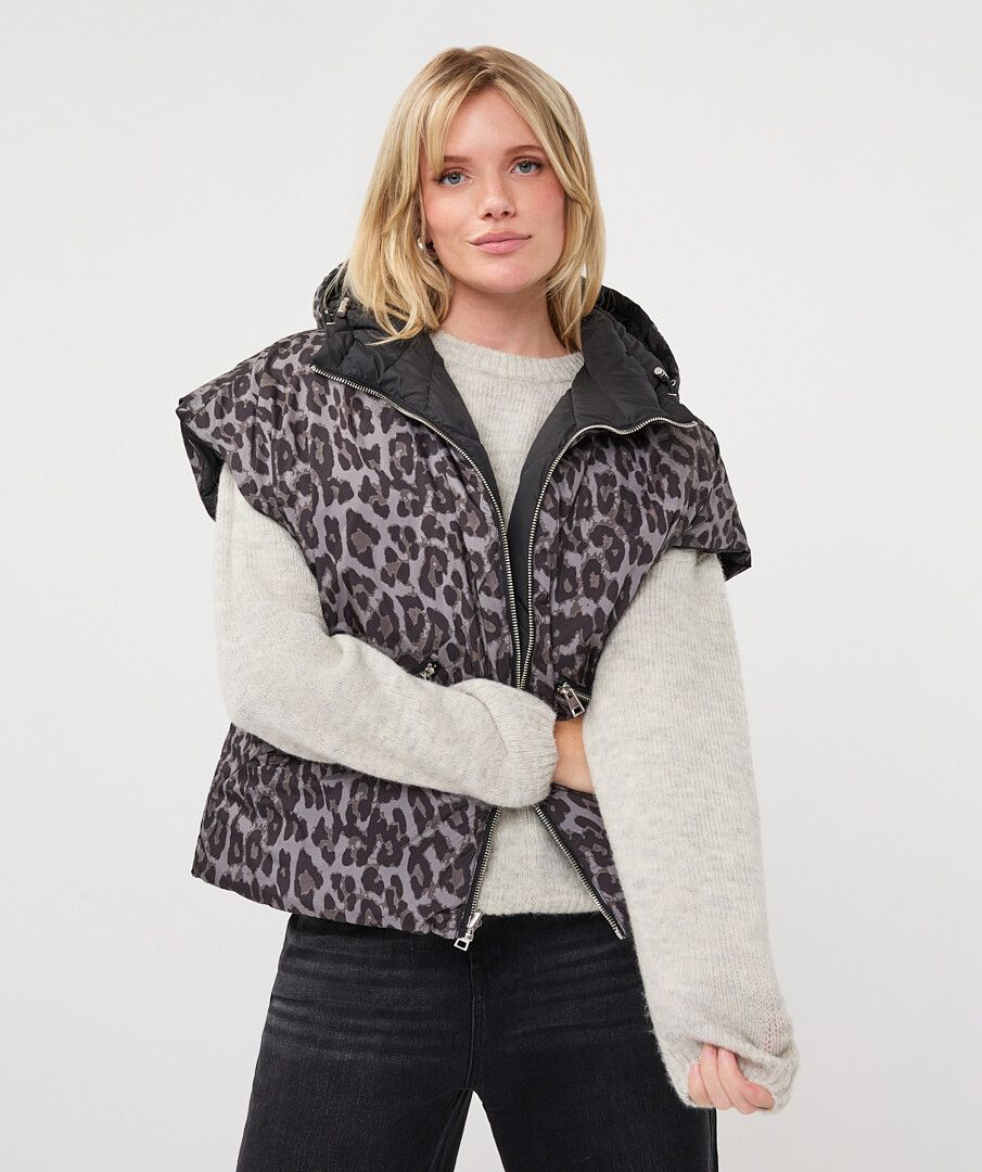 Astrid Black/Leopard Reversible Jacket