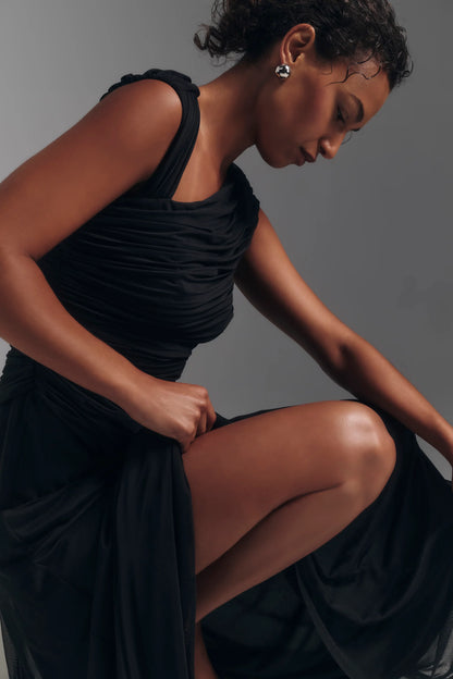 HUTCH Black Maxi Ester Dress