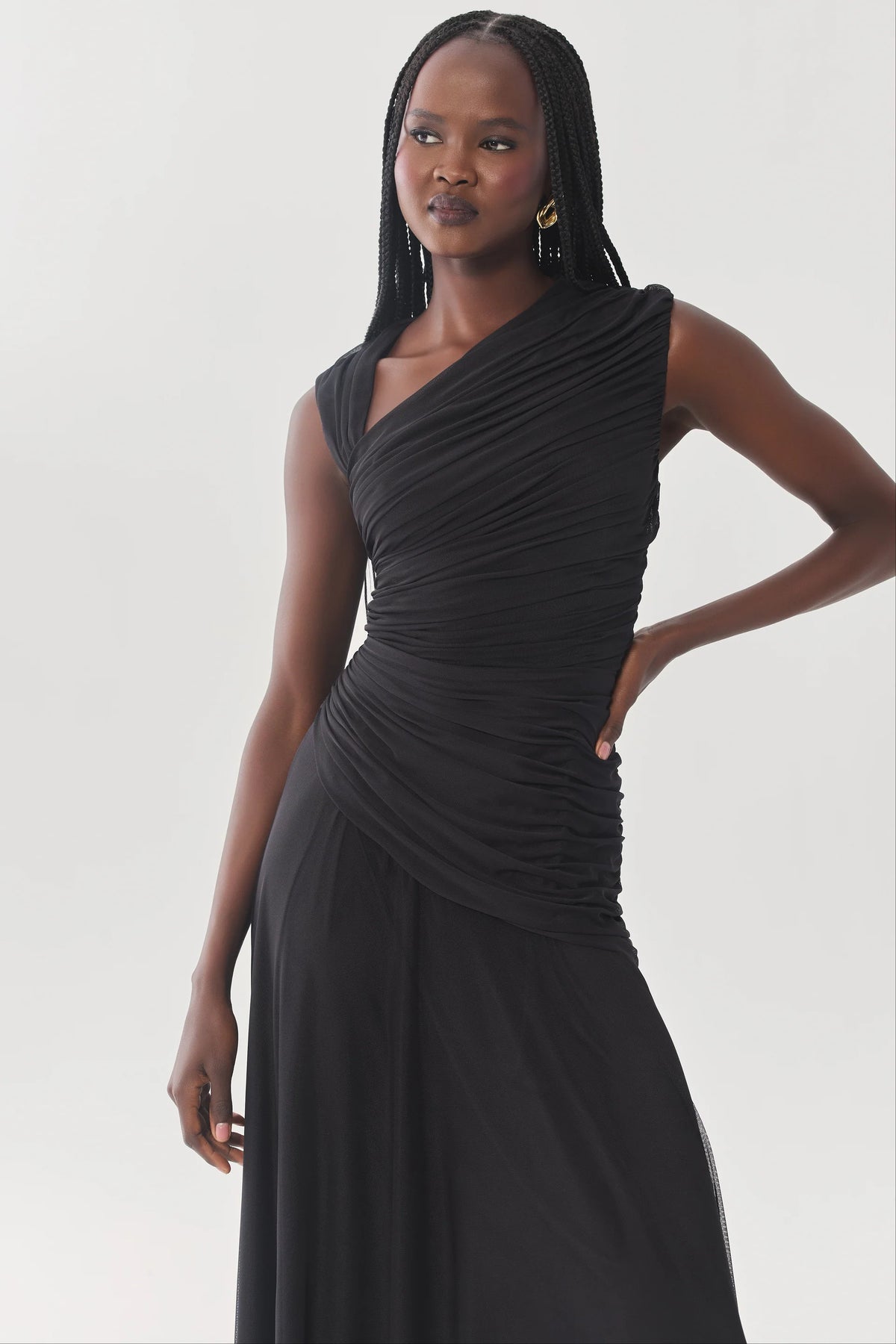 HUTCH Black Maxi Ester Dress