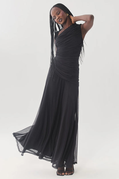 HUTCH Black Maxi Ester Dress