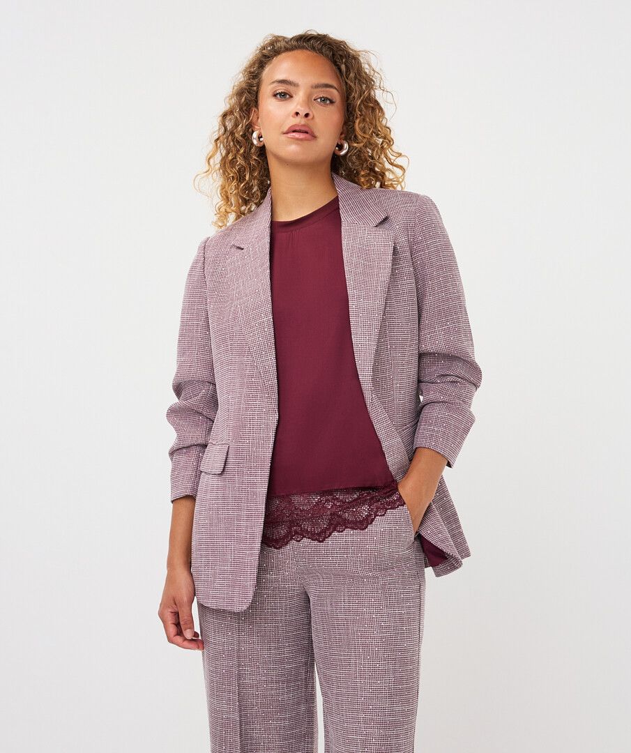 Tisha Fancy Merlot Blazer