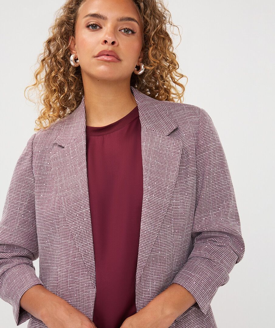 Tisha Fancy Merlot Blazer