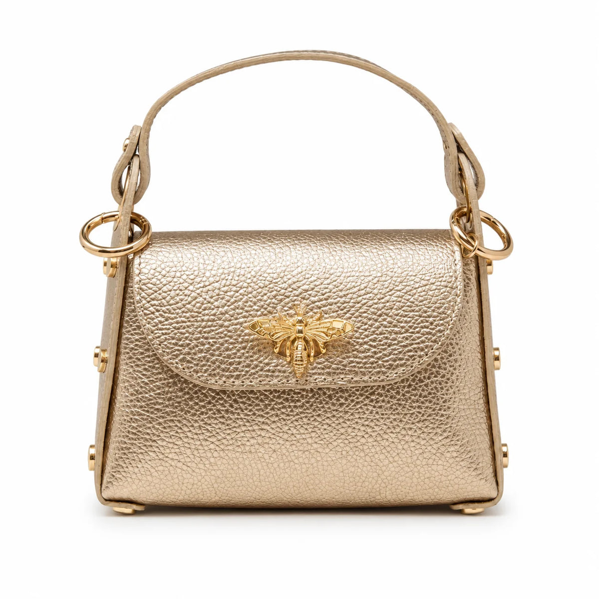 GERMAN FUENTES Gold Genuine Leather Bumble Bee Mini Bag