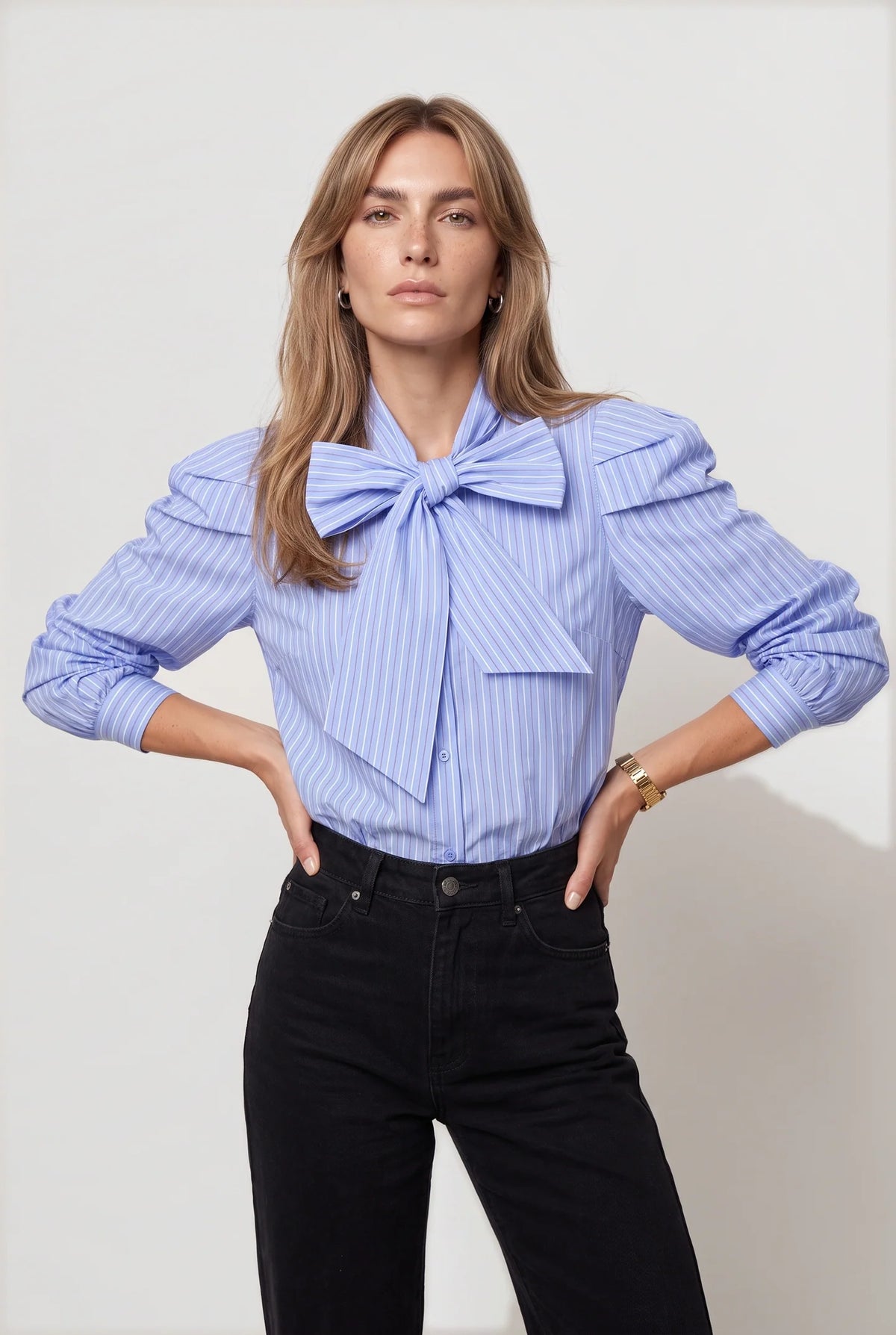 THE SHIRT LS  French Bow - Red White & Blue