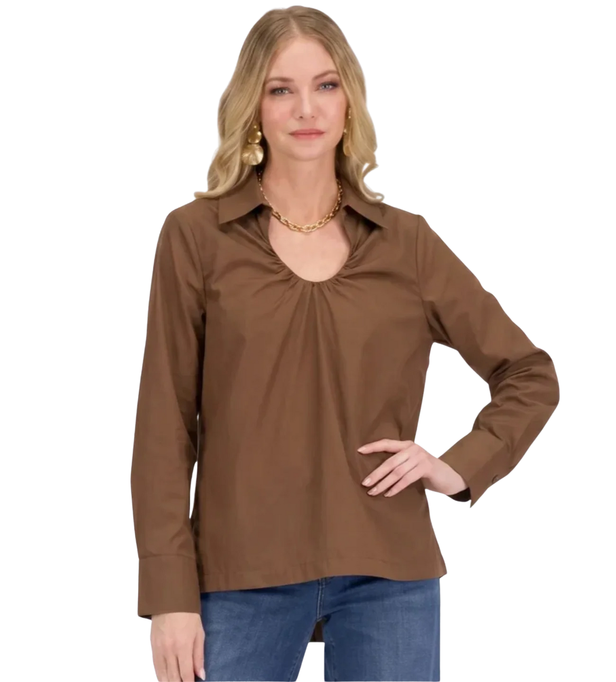 JADE Brown Horseshoe Blouse