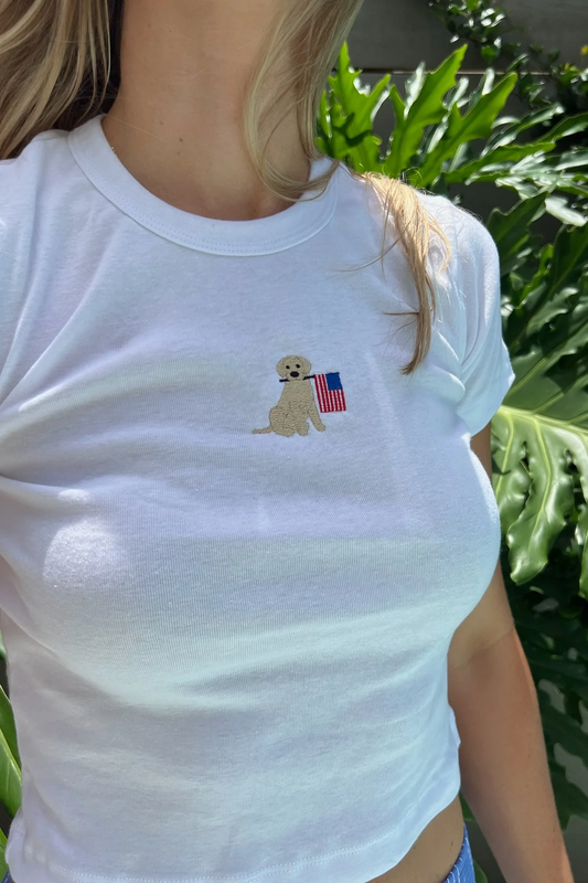 American Flag Dog Tee