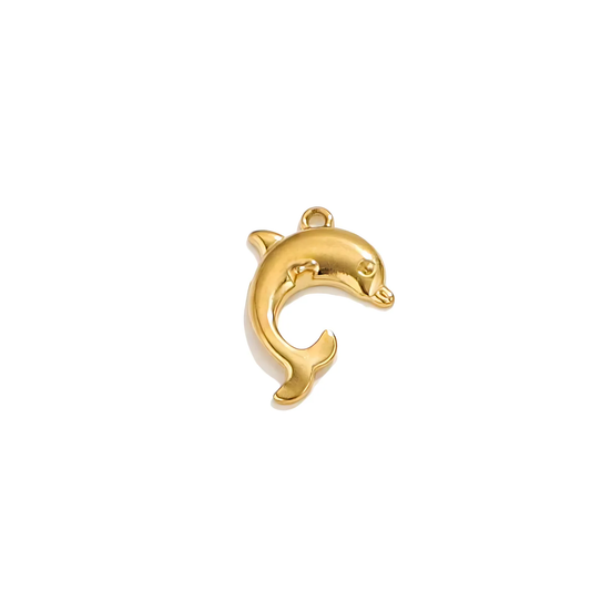 Golden Leap Dolphin Charm