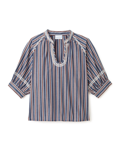 Cartolina Eleanor Navy Stripe Top