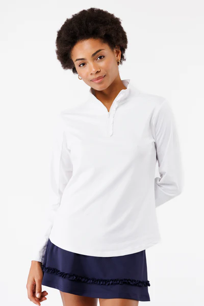 Smith & Quinn Ava White Ruffle Pullover