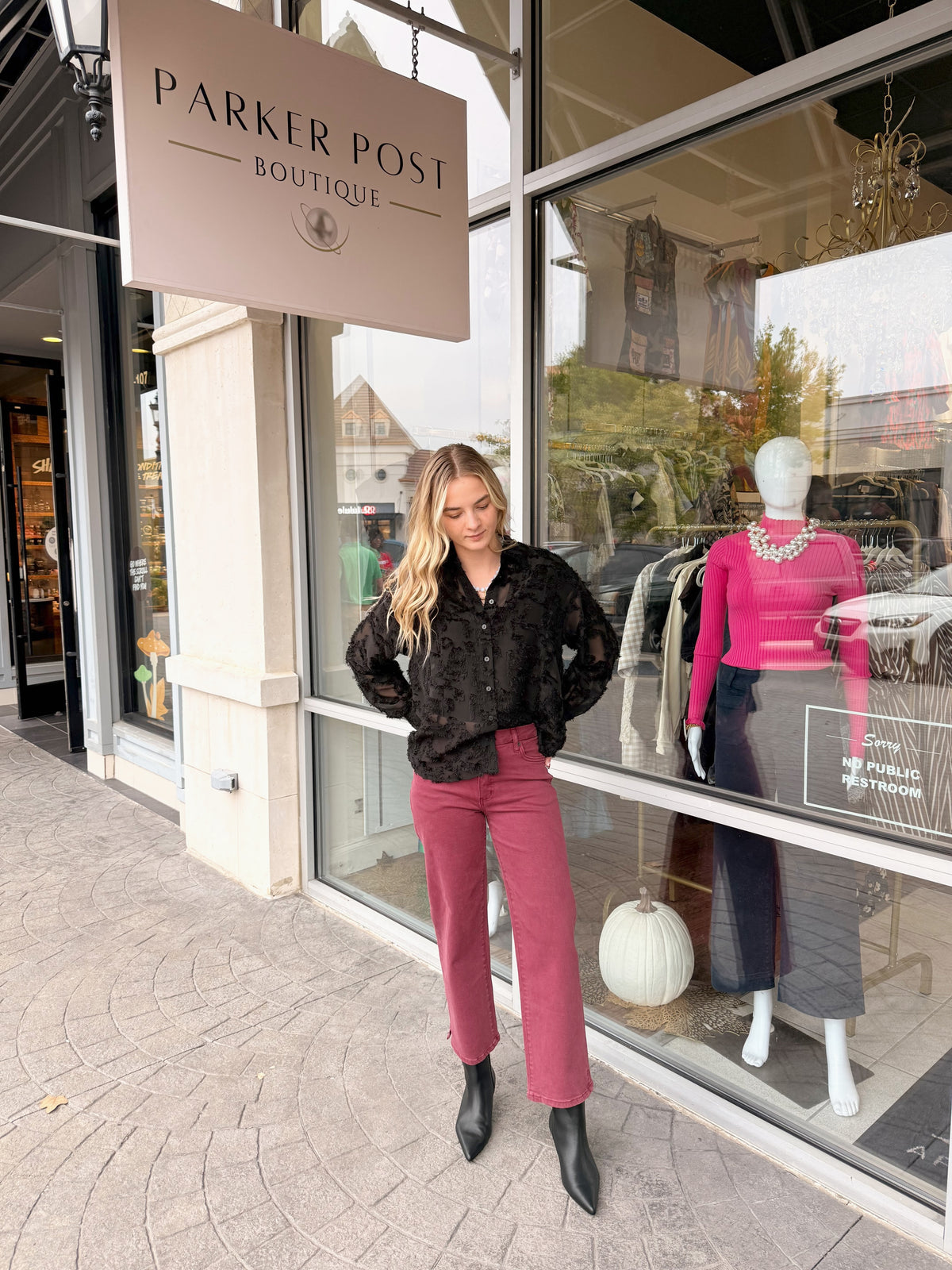 Ava Black Button Down Blouse