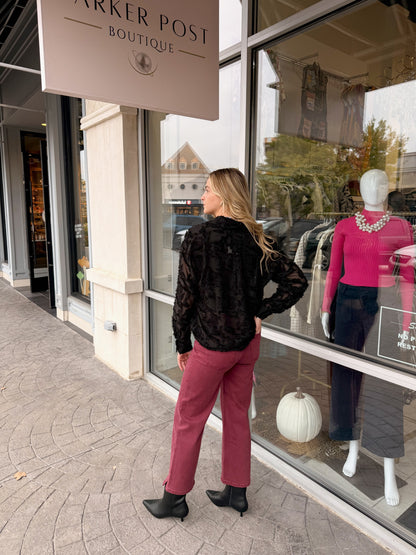 Ava Black Button Down Blouse