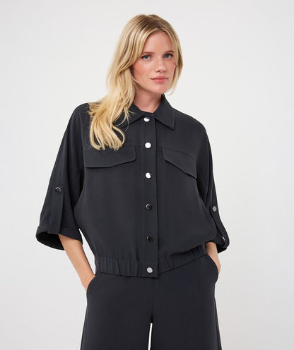 Mindy Black Utility Blouse