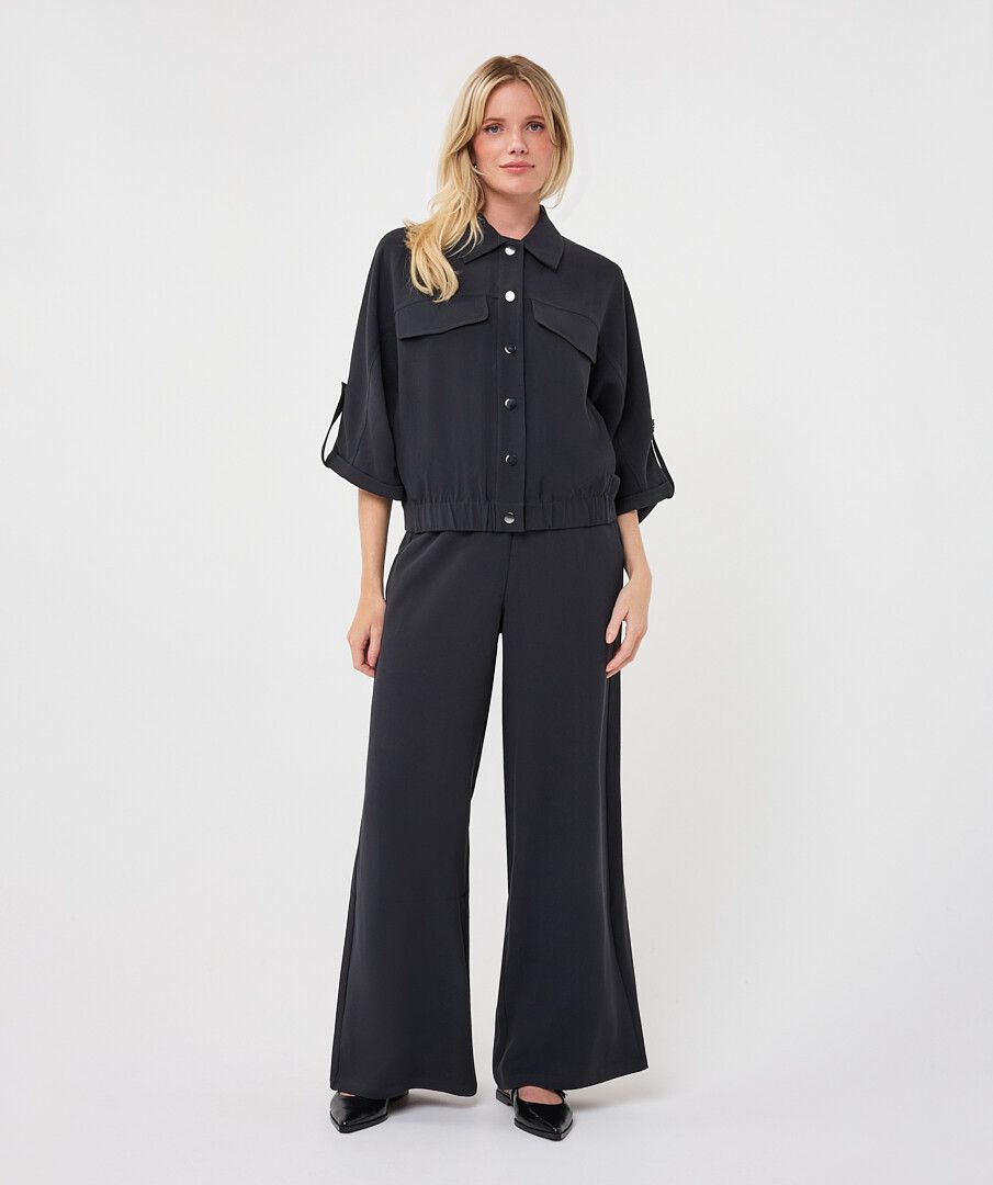 Mindy Black Utility Blouse