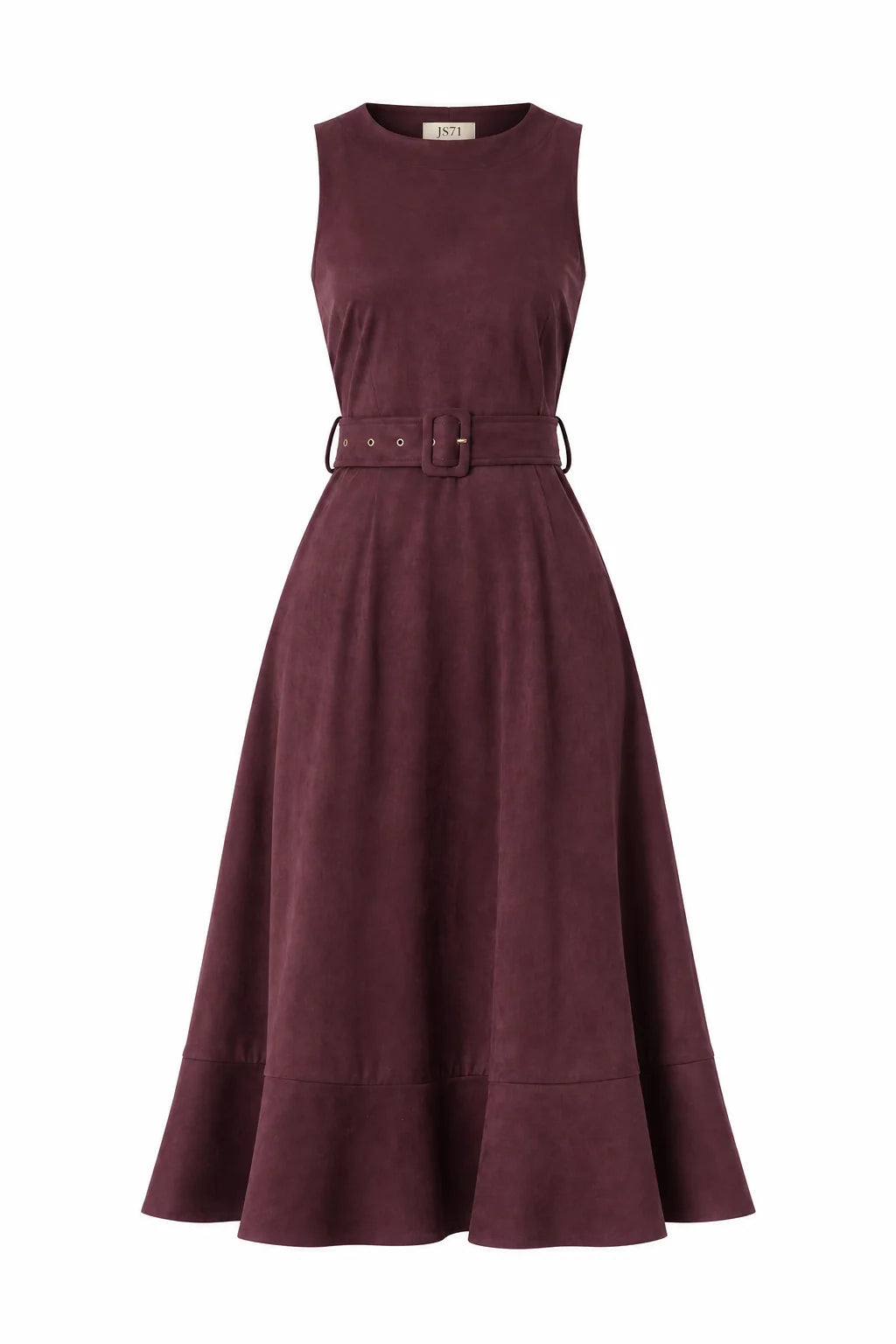 JS71 Burgundy Sleeveless Jalen Maxi Dress