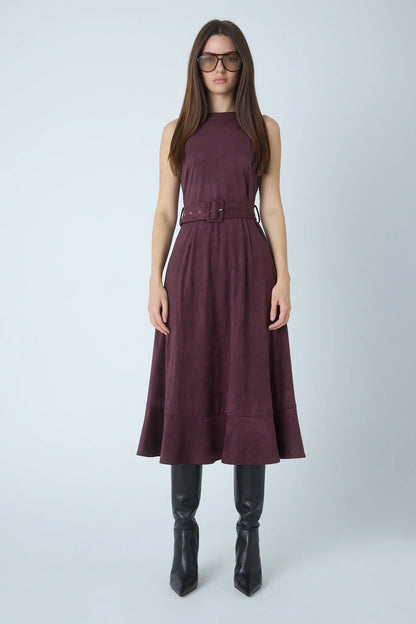 JS71 Burgundy Sleeveless Jalen Maxi Dress