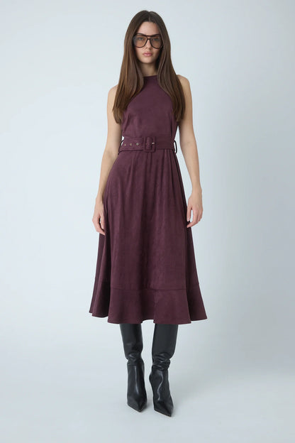 JS71 Burgundy Sleeveless Jalen Maxi Dress