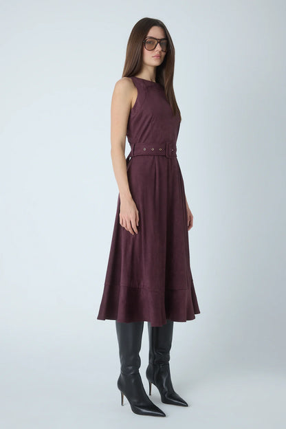 JS71 Burgundy Sleeveless Jalen Maxi Dress